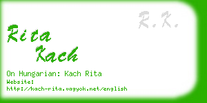 rita kach business card
